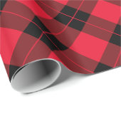 Eleganter Karierter Urlaub in Rot und Schwarz Geschenkpapier (Rolleneckpunkt)