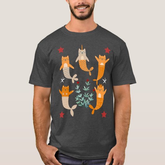Eleganter Kat-Fisch-Hybrid T-Shirt (Vorderseite)