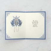 Eleganter katholischer Abschluss Jungfrau Mary Blu Karte (Innenseite)