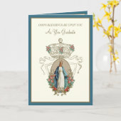 Eleganter katholischer Abschluss Jungfrau Mary Ros Karte (Gelbe Blume)