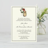 Eleganter katholischer Hochzeitsempfang Combo Einladung (Stehend Vorderseite)