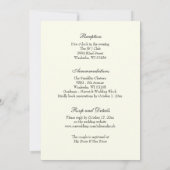 Eleganter katholischer Hochzeitsempfang Combo Einladung (Rückseite)