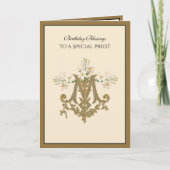 Eleganter katholischer Priester Goldmedaillengewin Karte (Vorderseite)