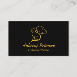 Eleganter Katze und Hund mit Personalisiertem QR-C Visitenkarte