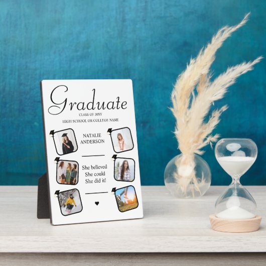 Eleganter Keepake Foto Collage Abschluss Fotoplatte (Seite)