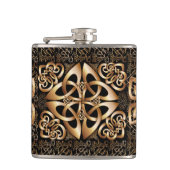 Eleganter keltischer Knoten auf Schwarzem Flachmann (Vorderseite)