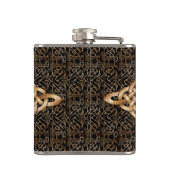 Eleganter keltischer Knoten auf Schwarzem Flachmann (Rückseite)