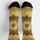 Eleganter keltischer Knoten in goldenen Farben. Socken (Oben)