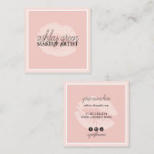 Eleganter Kick Rosa Lips Bilderrahmen Künstler Quadratische Visitenkarte (Vorne/Hinten)