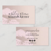 Eleganter Kick Rosa Rosa Goldlips Make-up Künstler Visitenkarte (Vorne/Hinten)