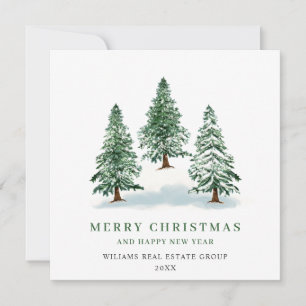 Eleganter Kiefern-Weihnachtsgruß für Unternehmen Feiertagskarte