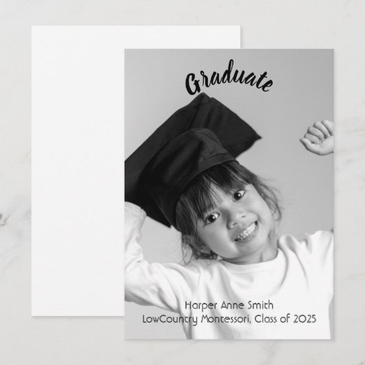 Eleganter Kindergarten Abschluss Ankündigung (Vorne/Hinten)