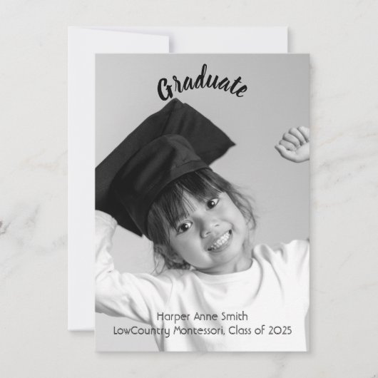 Eleganter Kindergarten Abschluss Ankündigung (Vorderseite)