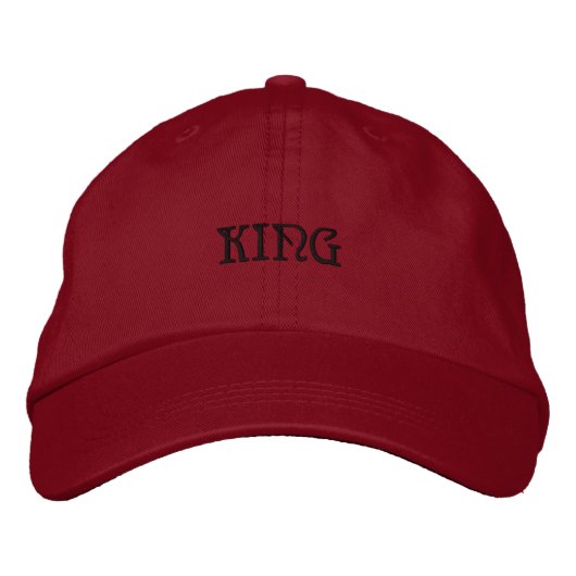Eleganter KING Name Red Color Handsome-Hat Bestickte Baseballkappe (Vorderseite)