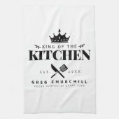 Eleganter King of The Kitchen Modernes Personalisi Geschirrtuch (Vertikal)