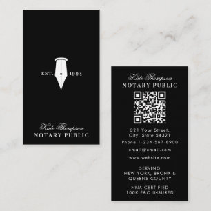 Eleganter, klassiger QR-Code für Notar-Unterschrif Visitenkarte