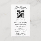 Eleganter klassiger QR-Code für Notar-Unterschrift Visitenkarte (Rückseite)
