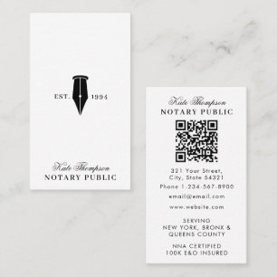 Eleganter klassiger QR-Code für Notar-Unterschrift Visitenkarte