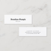 Eleganter Klassik Altes Englisch Schlicht Nostalgi Mini Visitenkarte (Vorne/Hinten)