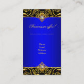 Eleganter Klassiker Elite Royal Blue Gold Black au Visitenkarte (Rückseite)