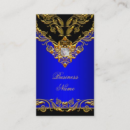 Eleganter Klassiker Elite Royal Blue Gold Black au Visitenkarte (Vorderseite)
