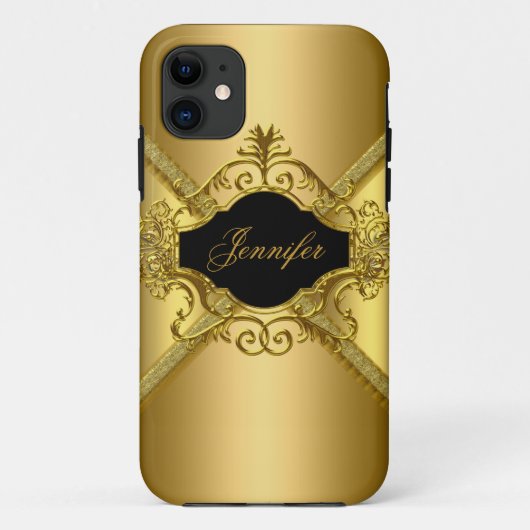 Eleganter Klassiker Gold Black Case-Mate iPhone Hülle (Rückseite)