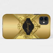 Eleganter Klassiker Gold Black Case-Mate iPhone Hülle (Rückseite (Horizontal))