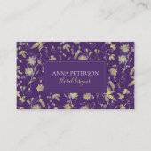 Eleganter Klassiker Gold Passionblumen Weinkultur Visitenkarte (Vorderseite)