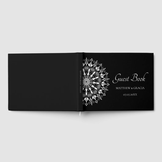 Eleganter Klassiker in Schwarz und Weiß Gästebuch (Voll)