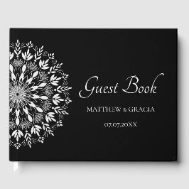 Eleganter Klassiker in Schwarz und Weiß Gästebuch