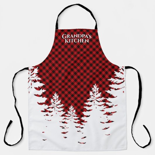 Eleganter Klassiker Karierter Weihnachtsimmergrün Schürze (Vorderseite)