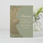 Eleganter Klassiker Mandala Modernes Magengrün & G Dankeskarte (Stehend Vorderseite)