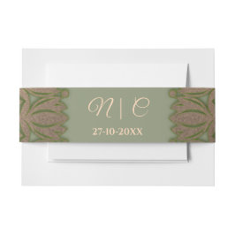 Eleganter Klassiker Mandala Modernes Magengrün & G Einladungsbanderole