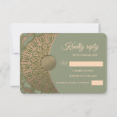 Eleganter Klassiker Mandala Modernes Magengrün & G RSVP Karte (Vorderseite)