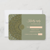 Eleganter Klassiker Mandala Modernes Magengrün & G RSVP Karte (Vorderseite)