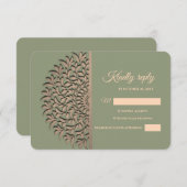 Eleganter Klassiker Mandala Modernes Magengrün & G RSVP Karte (Vorne/Hinten)