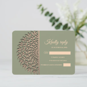 Eleganter Klassiker Mandala Modernes Magengrün & G RSVP Karte
