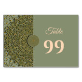 Eleganter Klassiker Mandala Modernes Magengrün & G Tischnummer (Rückseite)