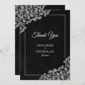 Eleganter Klassiker mit Blumendekorationen für Hoc Dankeskarte (Vorne/Hinten)