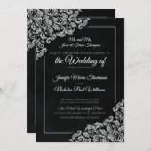 Eleganter Klassiker mit Blumendekorationen für Hoc Einladung (Vorne/Hinten)