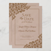 Eleganter Klassiker mit Blumendekorationen für Hoc Einladung (Vorne/Hinten)