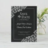 Eleganter Klassiker mit Blumendekorationen für Hoc Einladung (Stehend Vorderseite)