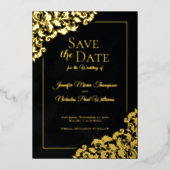 Eleganter Klassiker mit Blumendekorationen für Hoc Folieneinladung (Vorderseite)