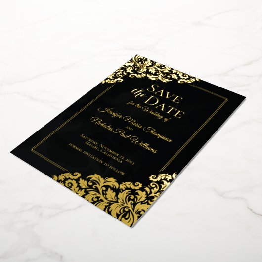 Eleganter Klassiker mit Blumendekorationen für Hoc Folieneinladung (Gedreht)