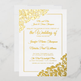 Eleganter Klassiker mit Blumendekorationen für Hoc Folieneinladung