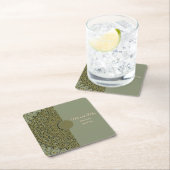 Eleganter Klassiker Modernes Sage Green & Gold Rechteckiger Pappuntersetzer (Vor Ort)