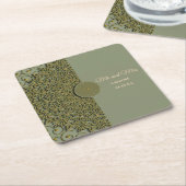 Eleganter Klassiker Modernes Sage Green & Gold Rechteckiger Pappuntersetzer (angewinkelt)