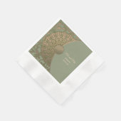 Eleganter Klassiker Modernes Sage Green & Gold Serviette (Ecke)