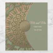 Eleganter Klassiker Modernes Sage Green & Gold Weinetikett (Einzelnes Label)