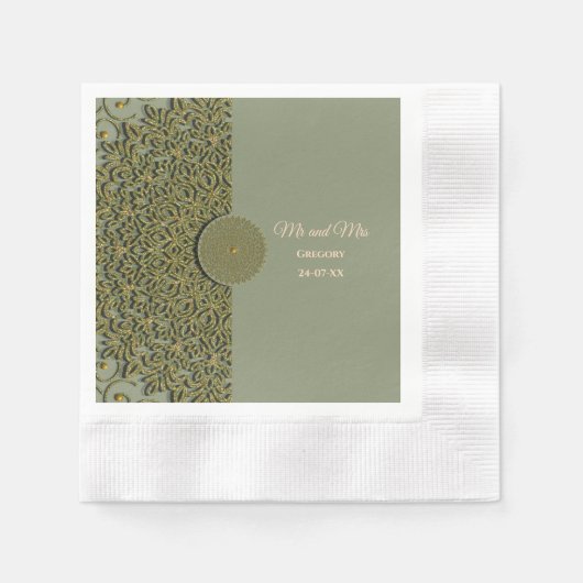 Eleganter Klassiker Napkins mit moderner Sage gree Serviette (Vorderseite)